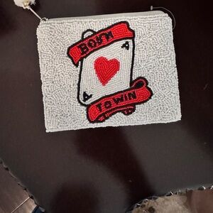 Beaded Coin wallet with Playing Card Design